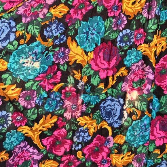 Vintage Sarah Taylor Floral Dress Size 6 80/90s Puff Sleeves - Picture 16 of 16